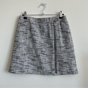 Theory Black and White Tweed Zip up Mini Skirt